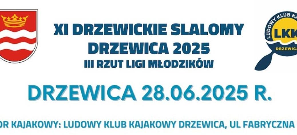 - Grafika z nazwą, terminem i miejscem regat oraz logotypami Gminy Drzewica i LKK Drzewica