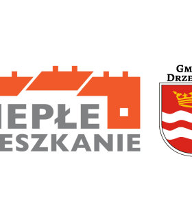 Logo programu ciepłe mieszkanie i herb gminy Drzewica