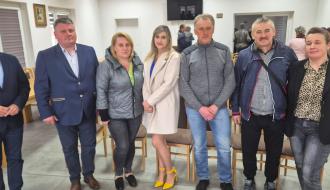 Sołtys i Rada Sołecka Augustowa z Burmistrzem Drzewicy Januszem Reszelewskim i radną Rady Miejskiej w Drzewicy Anną Rogulską