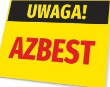 Tabliczka informacyjna uwaga azbest