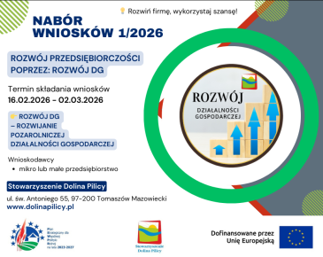 Plakat promujący nabór wniosków na wsparcie rozwoju przedsiębiorczości
